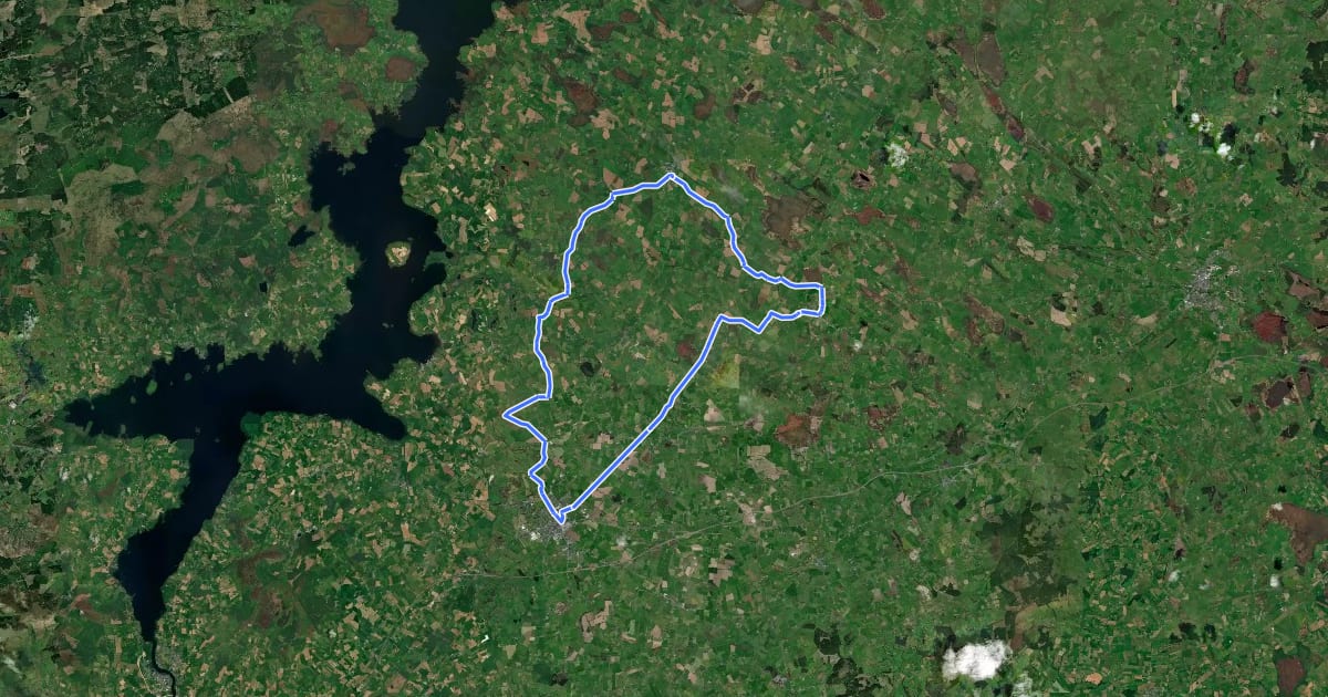Маршрут Nenagh Cycle Hub - Loop 3A на спутниковом снимке