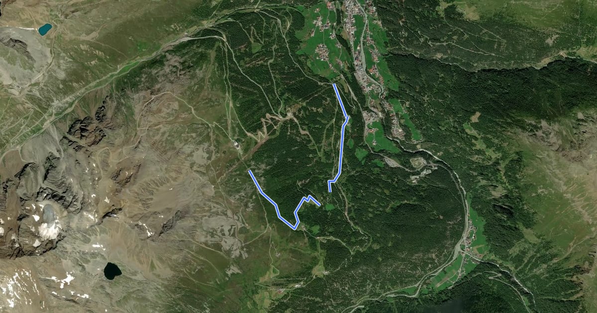 Маршрут Nene Trail на спутниковом снимке
