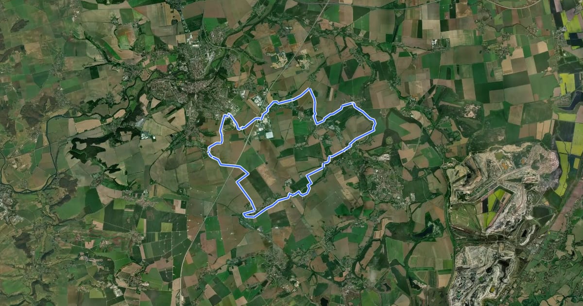 Маршрут Nessa Radweg на спутниковом снимке