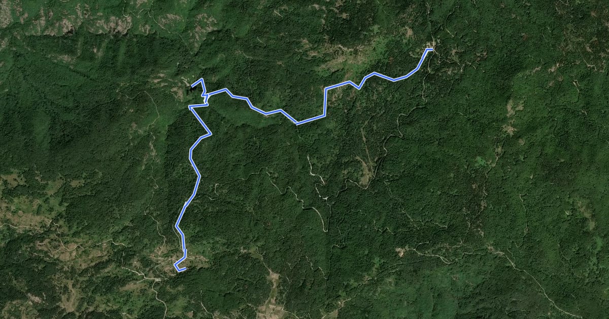 Маршрут Nestos-Rodopi Trail: Λειβαδίτης – Καταρράκτες Λειβαδίτη – Δασικό Χωριό Ερύμανθου на спутниковом снимке