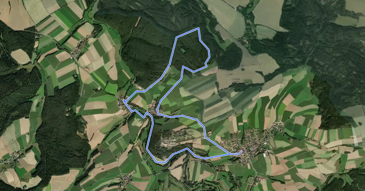 Маршрут Neualbenreuth: Auf den Spuen der Waldsassener Äbte на спутниковом снимке