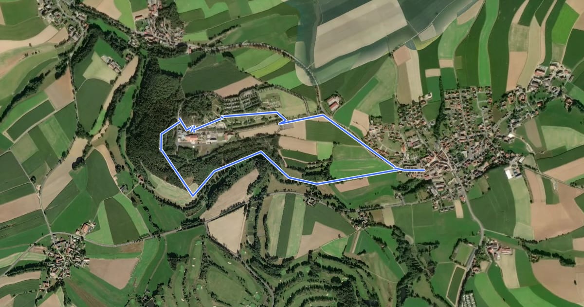 Маршрут Neualbenreuth: Wanderweg Sibyllenbad Gedankental на спутниковом снимке