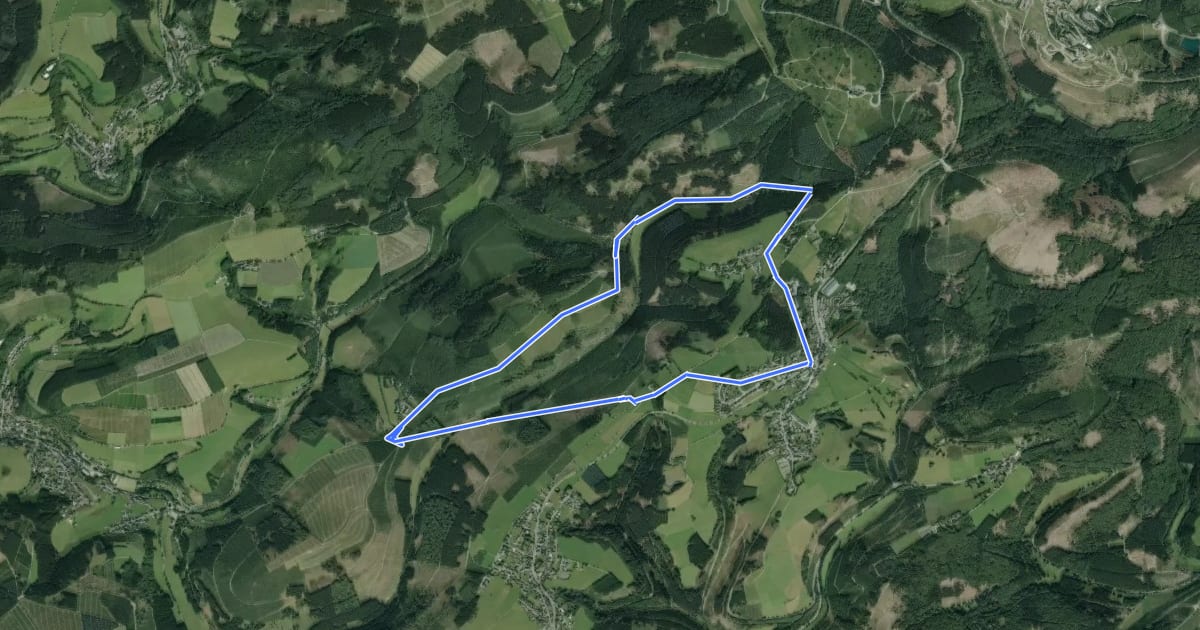 Маршрут Neuastenberg Rundweg N2 Hoher Knochen Weg на спутниковом снимке