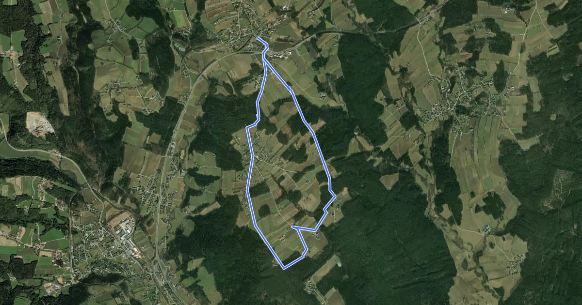 Маршрут Neudörflweg (Weg G, 8,7 km) на спутниковом снимке