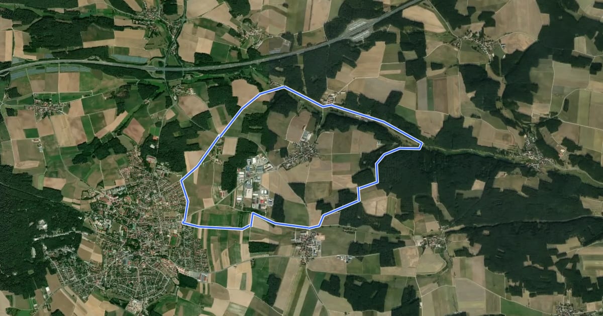 Маршрут Neuendettelsauer Wanderweg Nr. 2 на спутниковом снимке