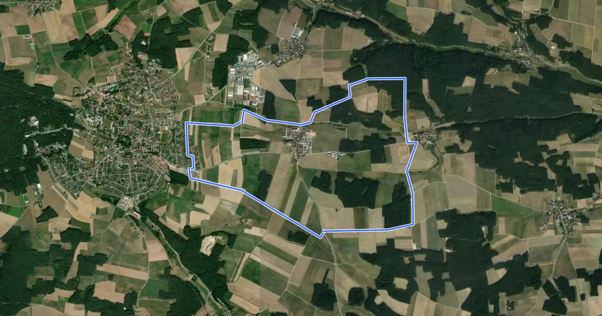 Маршрут Neuendettelsauer Wanderweg Nr. 3 на спутниковом снимке