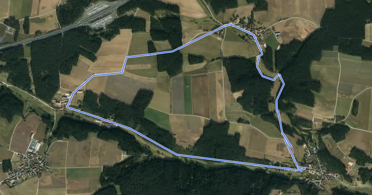 Маршрут Neuendettelsauer Wanderweg Nr. 32 на спутниковом снимке