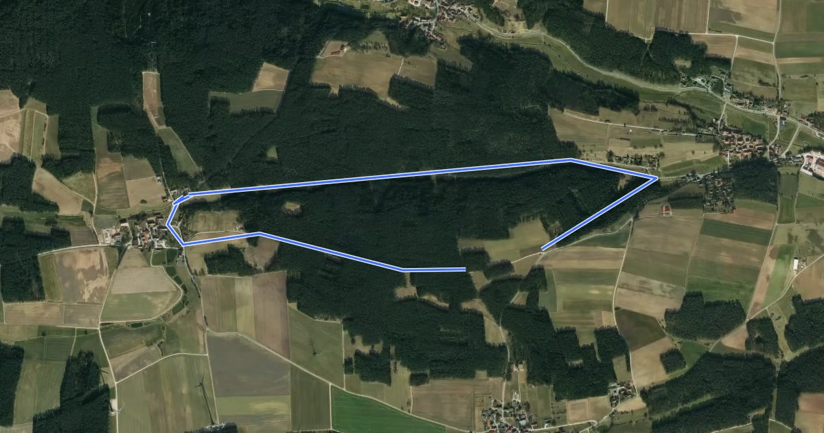 Маршрут Neuendettelsauer Wanderweg Nr. 33 на спутниковом снимке