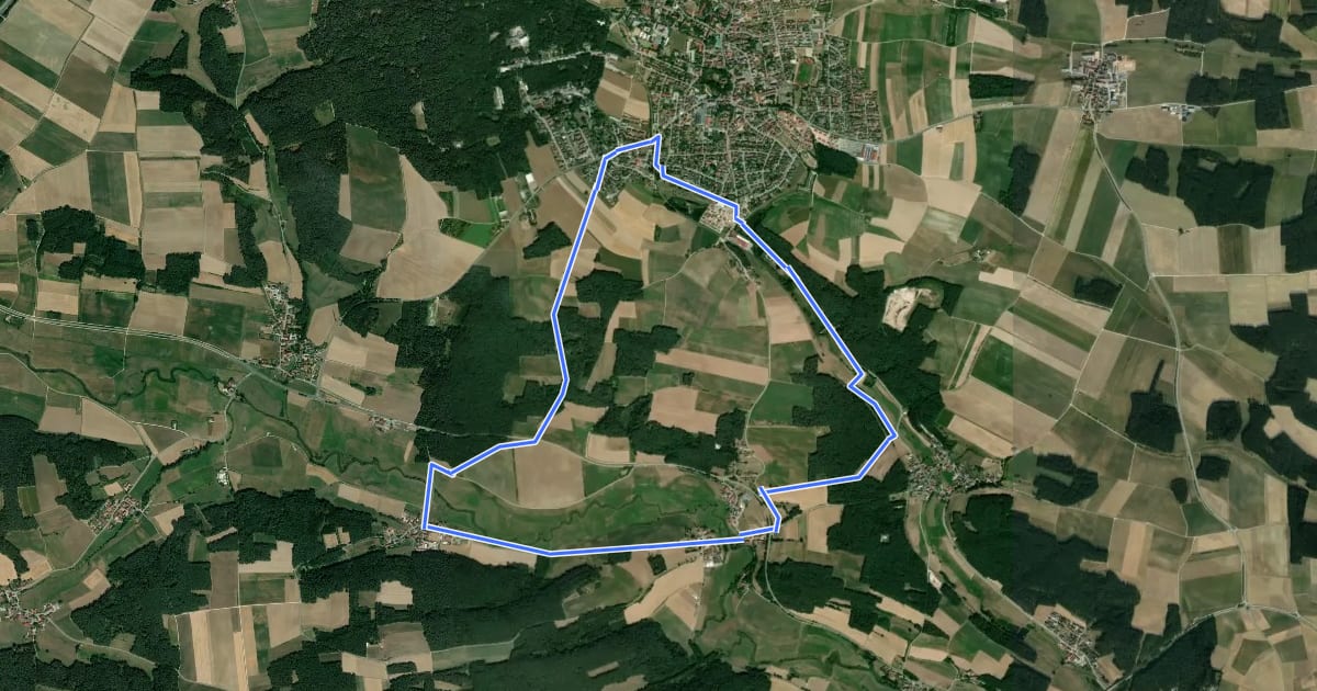 Маршрут Neuendettelsauer Wanderweg Nr. 4 на спутниковом снимке