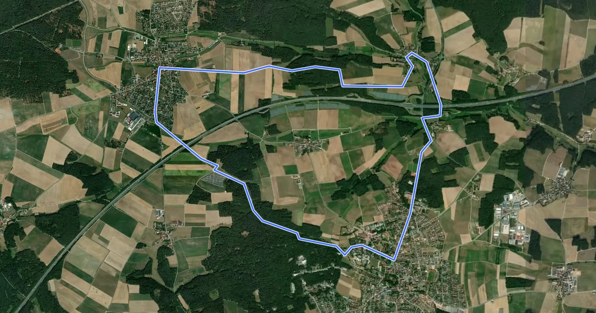 Маршрут Neuendettelsauer Wanderweg Nr. 6 на спутниковом снимке