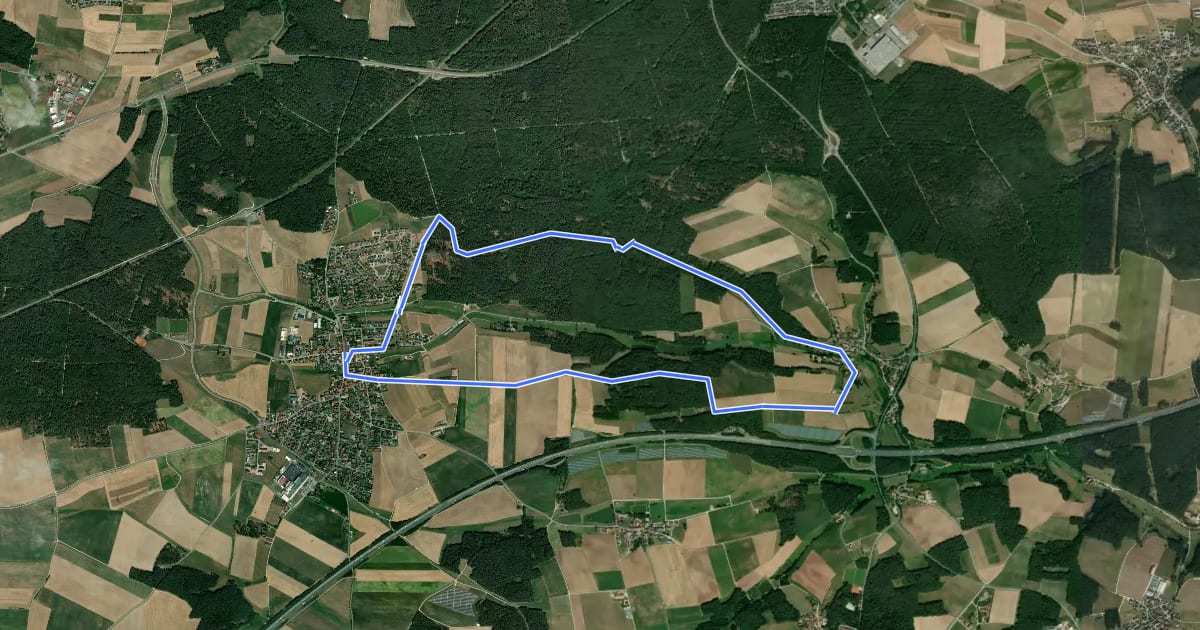 Маршрут Neuendettelsauer Wanderweg Nr. 61 на спутниковом снимке