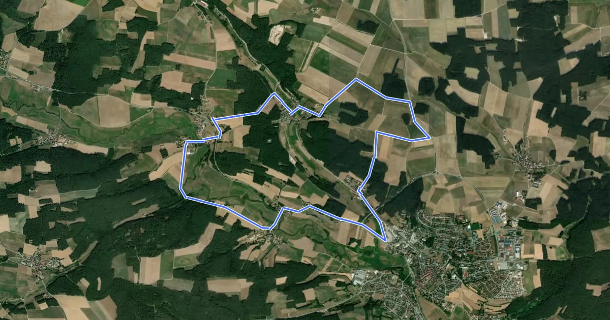 Маршрут Neuendettelsauer Wanderweg Nr. 81 на спутниковом снимке
