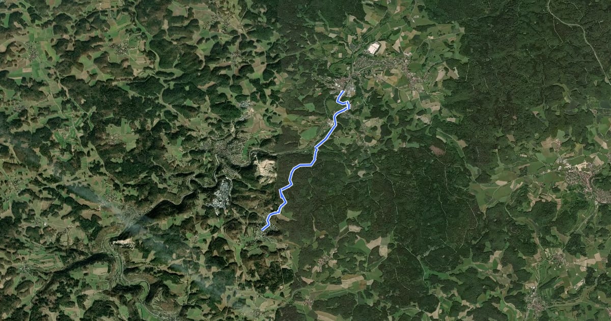 Маршрут Neuhaus a.d. Pegnitz-Hartenstein на спутниковом снимке