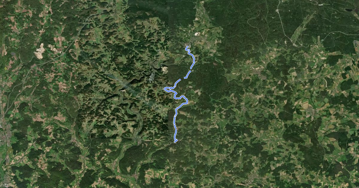 Маршрут Neuhaus a.d.Pegnitz - Hirschbach на спутниковом снимке