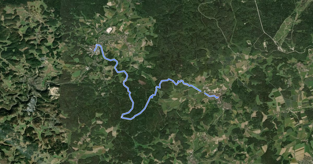 Маршрут Neuhaus a. d. Pegnitz – Königstein на спутниковом снимке
