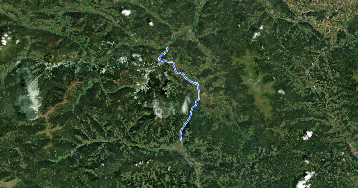 Маршрут Neumarkter Radweg на спутниковом снимке