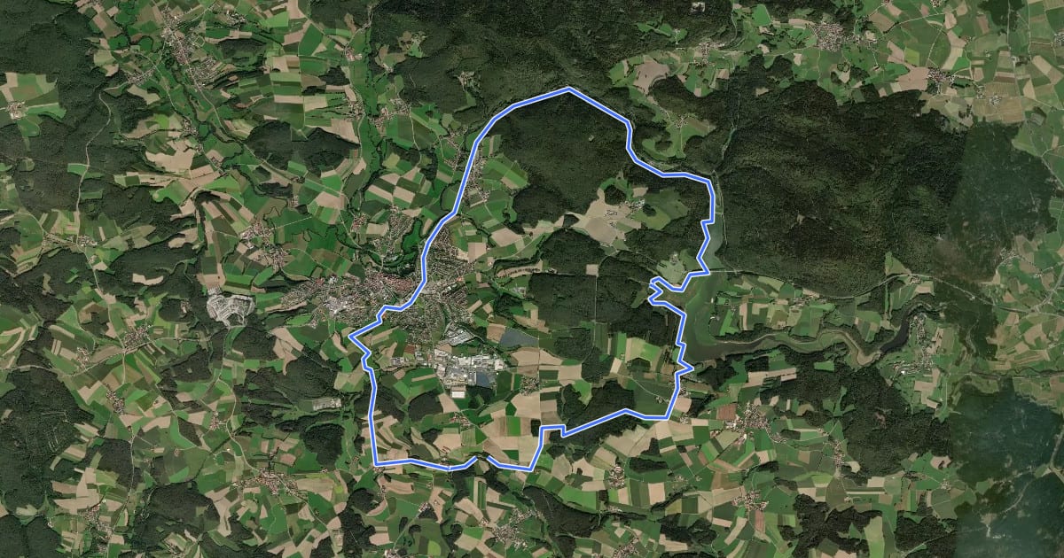 Маршрут Neunburger Wanderweg на спутниковом снимке