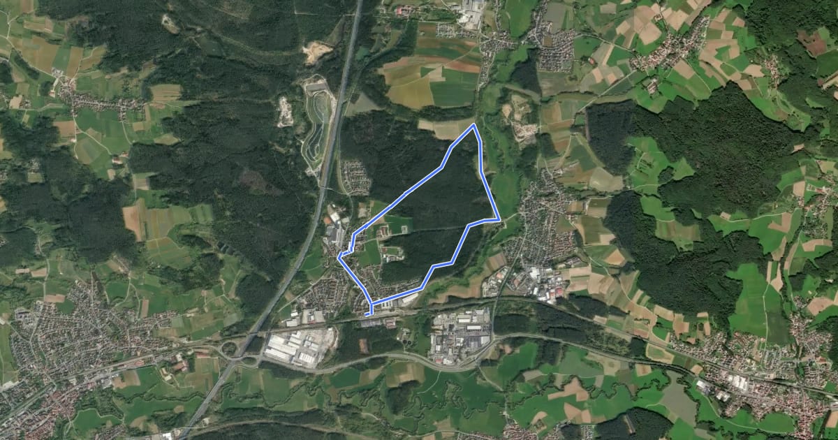 Маршрут Neunkirchen am Sand Rundwanderweg Blau 2 на спутниковом снимке