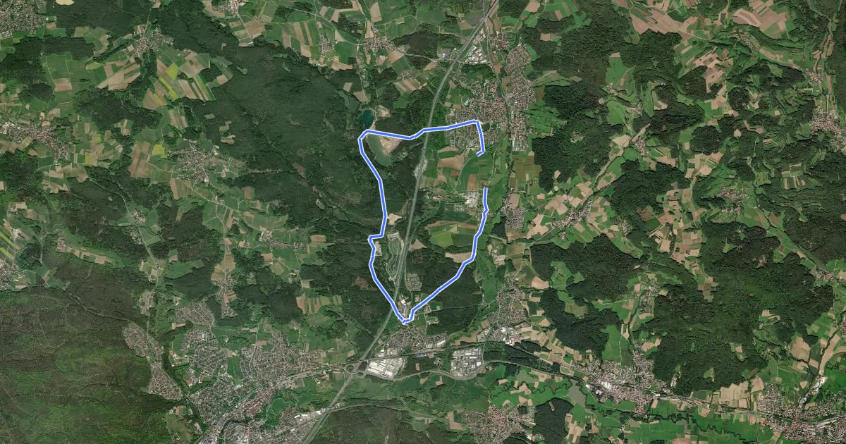 Маршрут Neunkirchen am Sand Rundwanderweg Blau 4 на спутниковом снимке