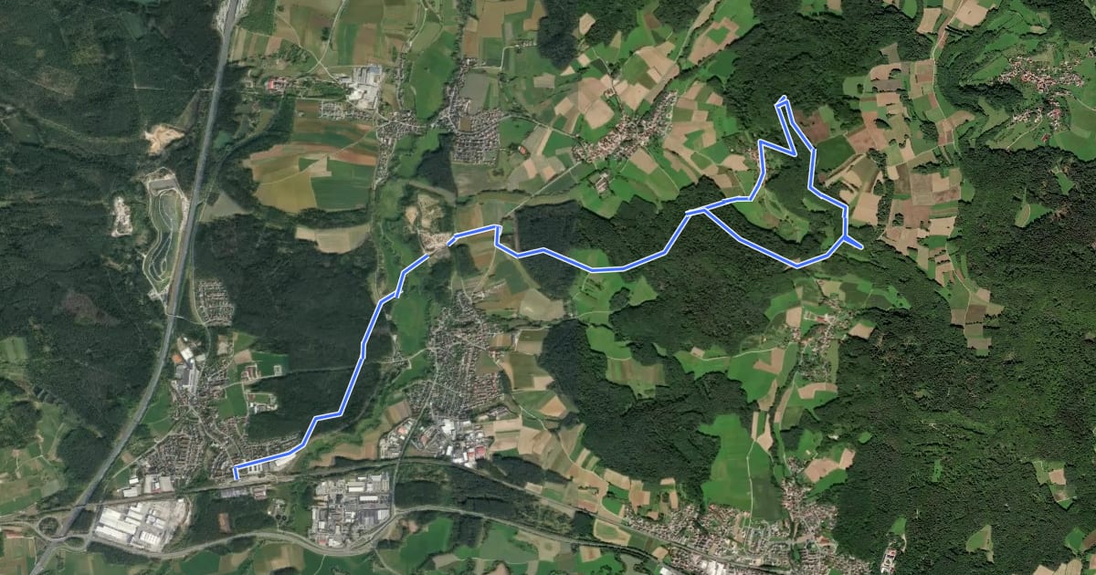 Маршрут Neunkirchen am Sand Rundwanderweg Grün 4 на спутниковом снимке