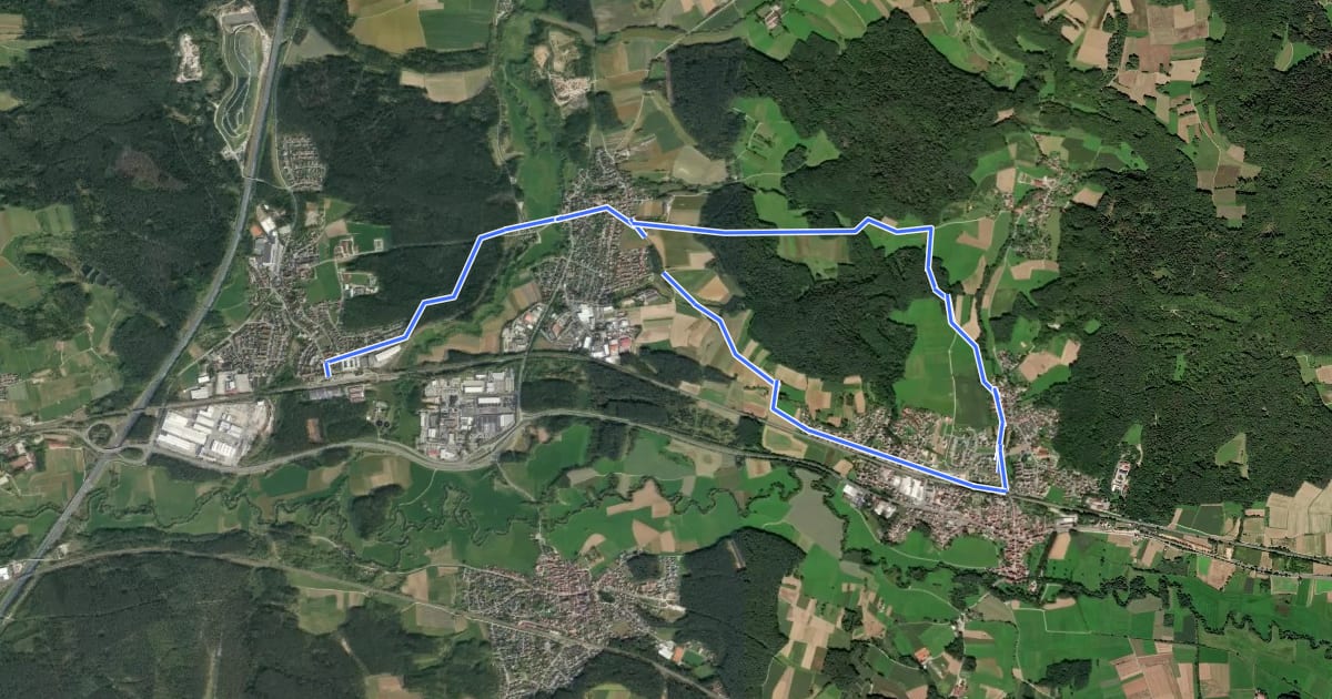 Маршрут Neunkirchen am Sand Rundwanderweg Rot 2 на спутниковом снимке