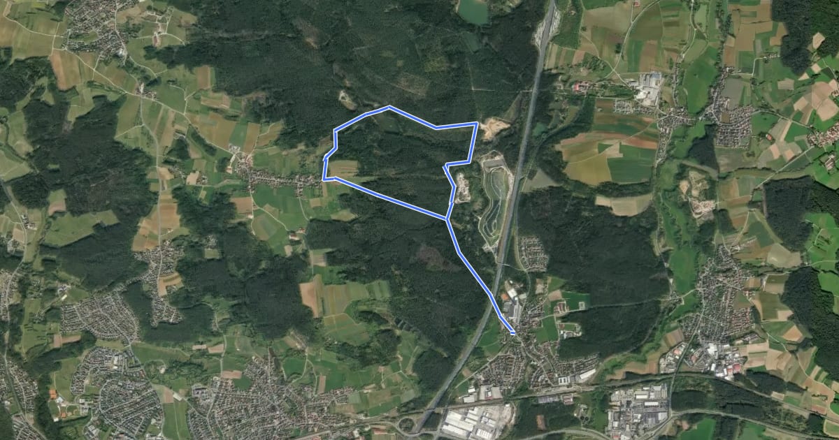 Маршрут Neunkirchen am Sand Rundwanderweg Rot 5 на спутниковом снимке