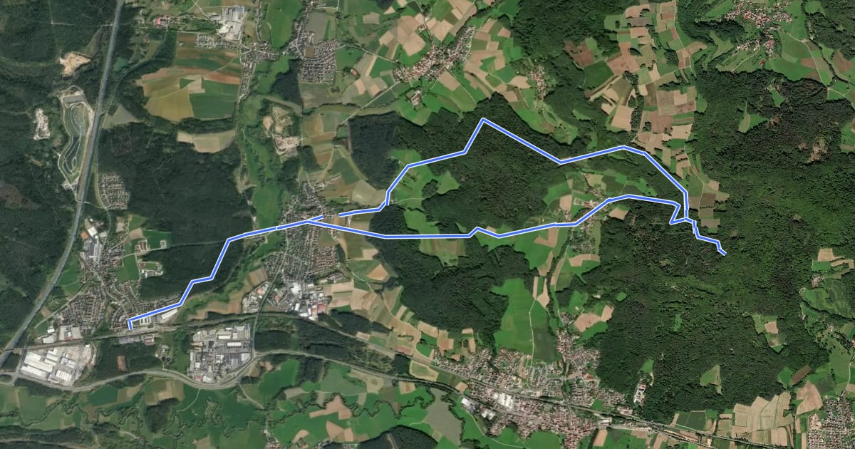 Маршрут Neunkirchen am Sand Rundwanderweg Rot 6 на спутниковом снимке