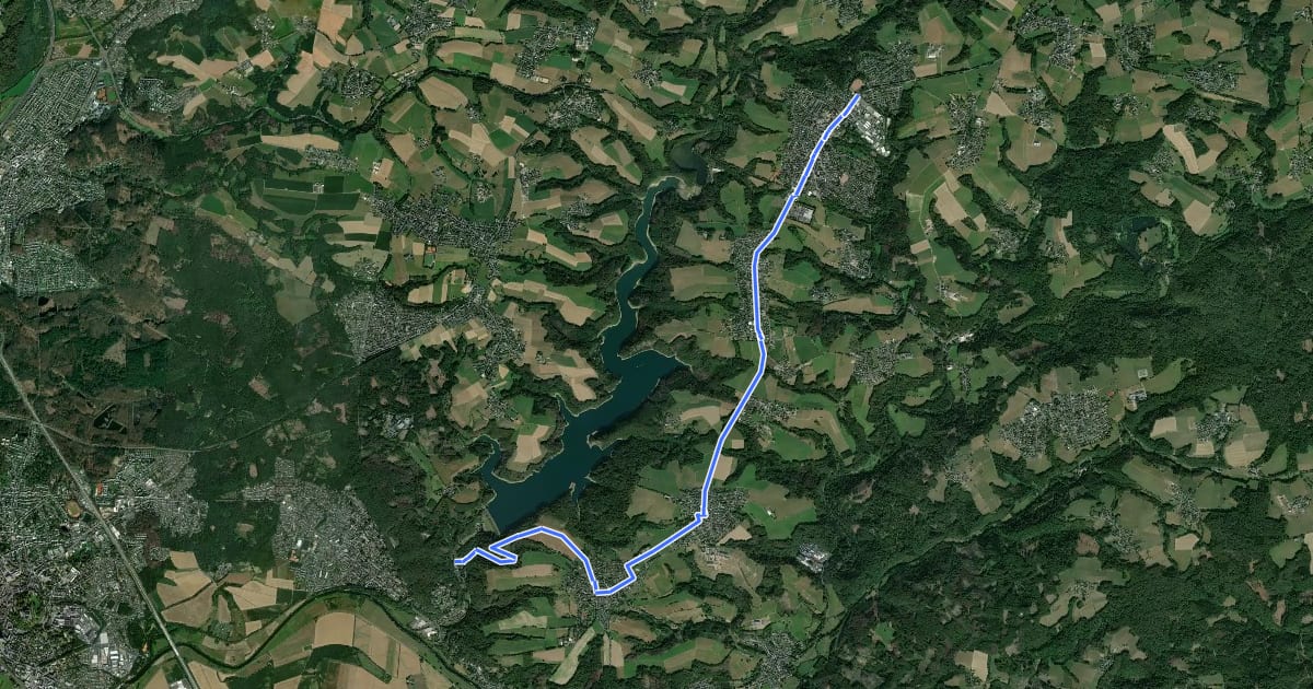 Маршрут Neunkirchen-Seelscheid Neunkirchen (42) - Siegburg Wahnbachtalsperre (43) на спутниковом снимке