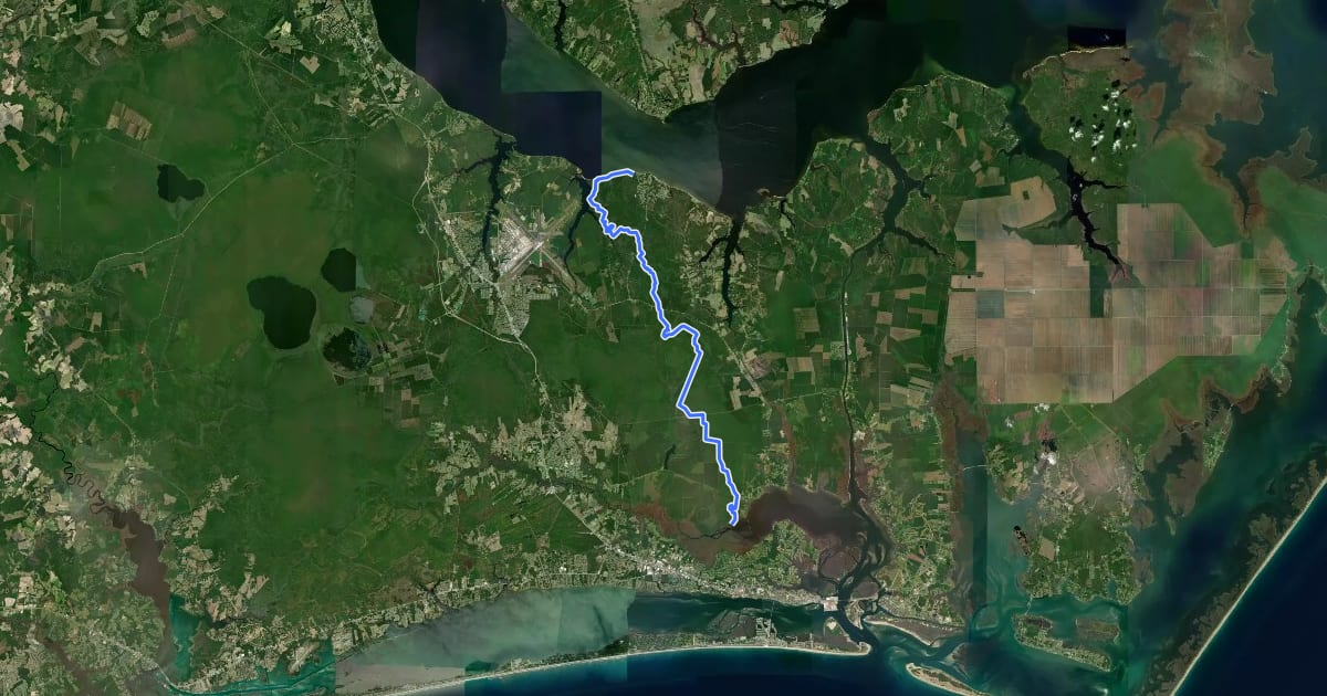 Маршрут Neusiok Trail на спутниковом снимке