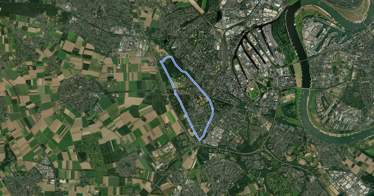 Маршрут Neuss Rundweg A4 на спутниковом снимке