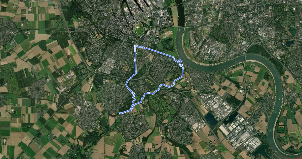 Маршрут Neuss Rundweg A7 на спутниковом снимке