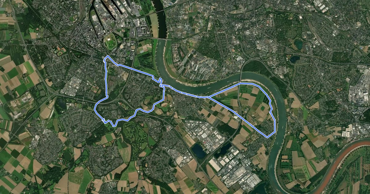 Маршрут Neuss Rundweg A8 на спутниковом снимке