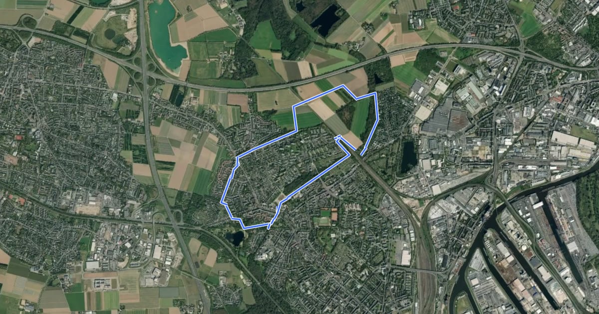 Маршрут Neusserfurth Rundweg A1 на спутниковом снимке
