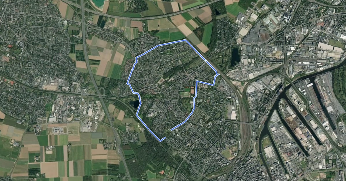Маршрут Neusserfurth Rundweg A2 на спутниковом снимке