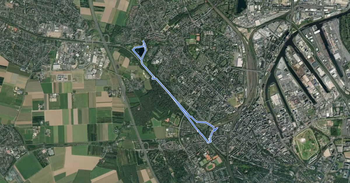 Маршрут Neusserfurth Rundweg A3 на спутниковом снимке