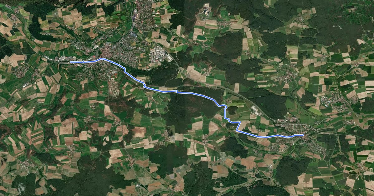 Маршрут Neustadt a.d. Aisch – Emskirchen на спутниковом снимке