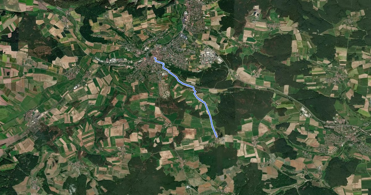 Маршрут Neustadt a.d. Aisch - Herrnneuses на спутниковом снимке