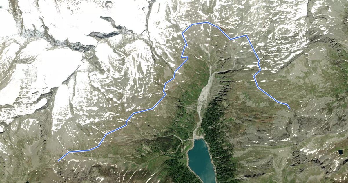Маршрут Neveser Höhenweg - Alta Via di Neves на спутниковом снимке