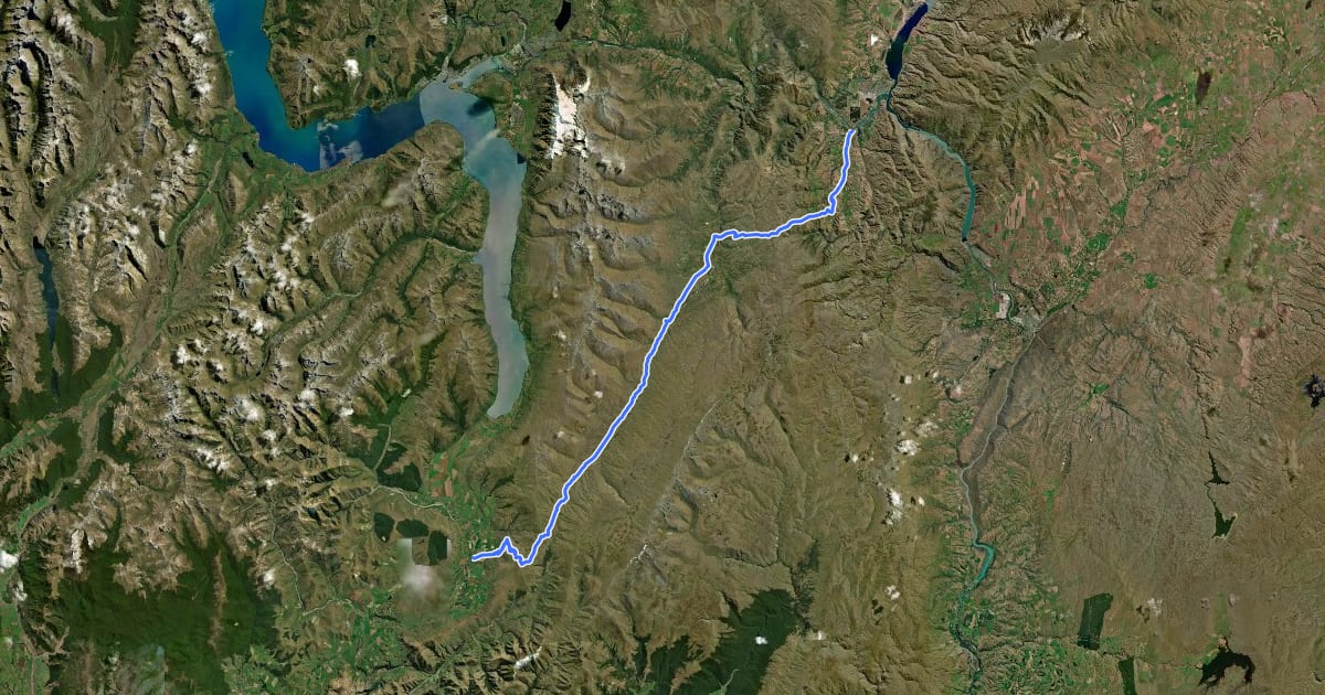 Маршрут Nevis Road MTB Route на спутниковом снимке