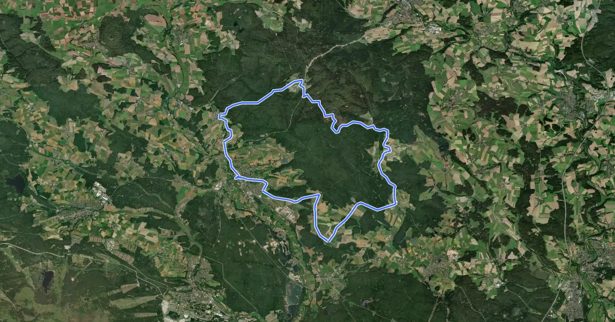 Маршрут NEW 14 - Große Hessenreuther Waldrunde на спутниковом снимке