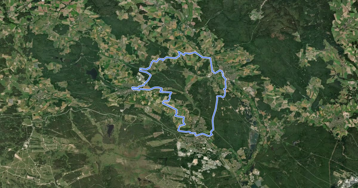 Маршрут NEW 21 - Gründer-Radweg на спутниковом снимке