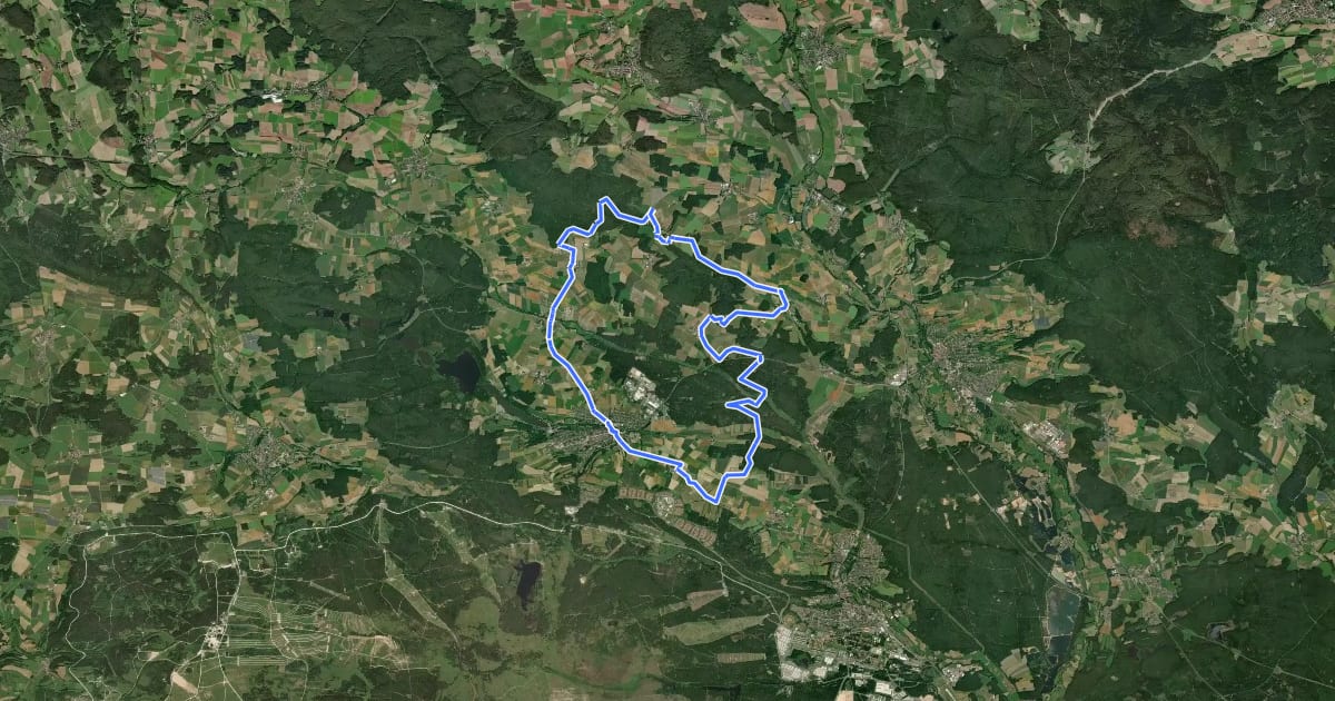 Маршрут NEW 22 - Vom Netzaberg zum Barbaraberg на спутниковом снимке