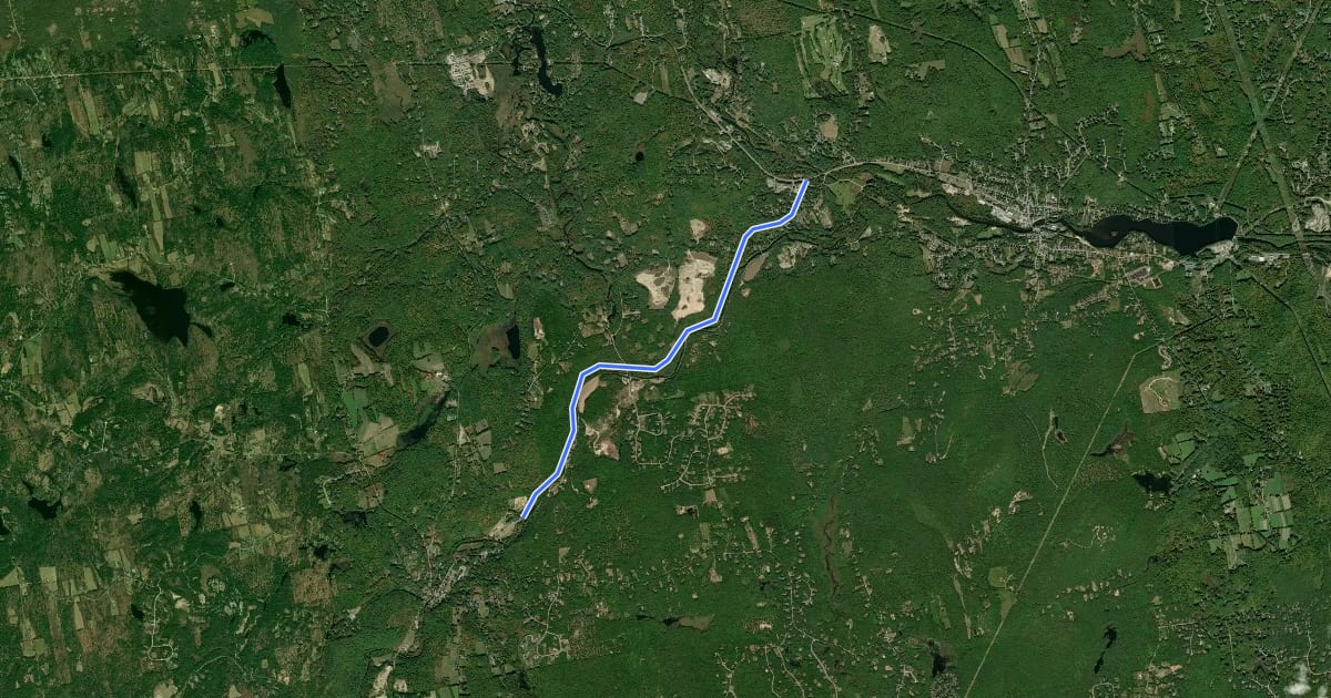 Маршрут New Boston Rail Trail на спутниковом снимке