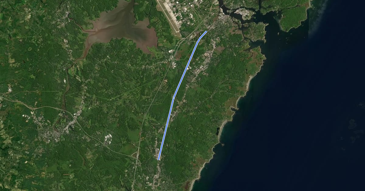Маршрут New Hampshire Seacoast Greenway на спутниковом снимке