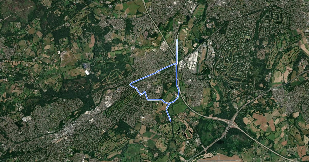 Маршрут New Haw Lock to Pyrford Lock Walk, River Wey Navigations на спутниковом снимке