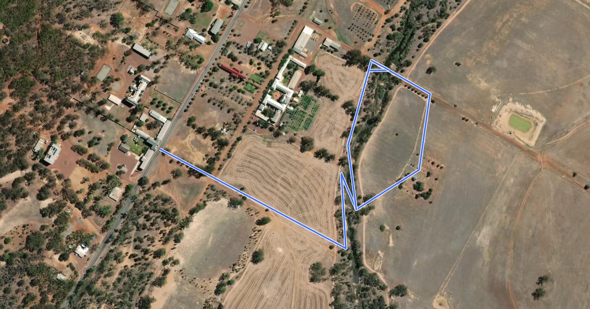 Маршрут New Norcia River Walk на спутниковом снимке