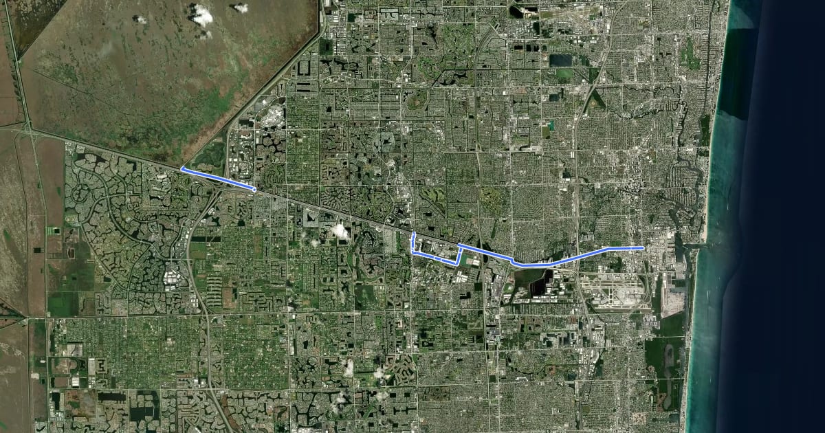 Маршрут New River Greenway на спутниковом снимке