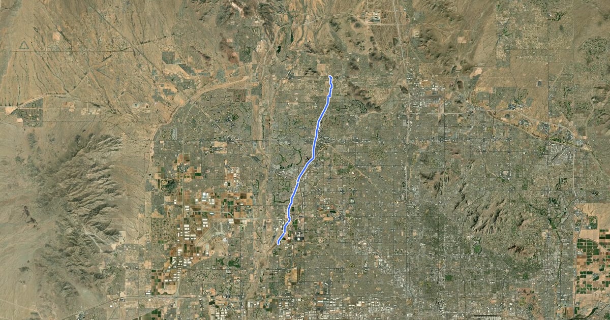 Маршрут New River Trail на спутниковом снимке