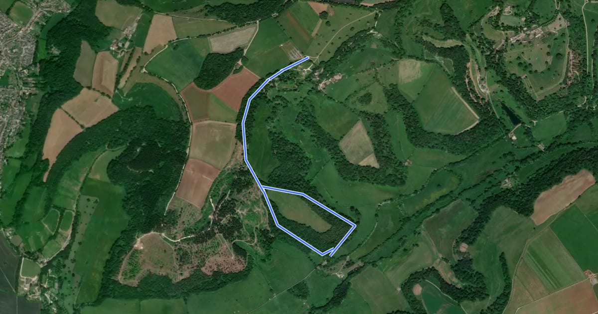 Маршрут Newark Park Pink Trail на спутниковом снимке