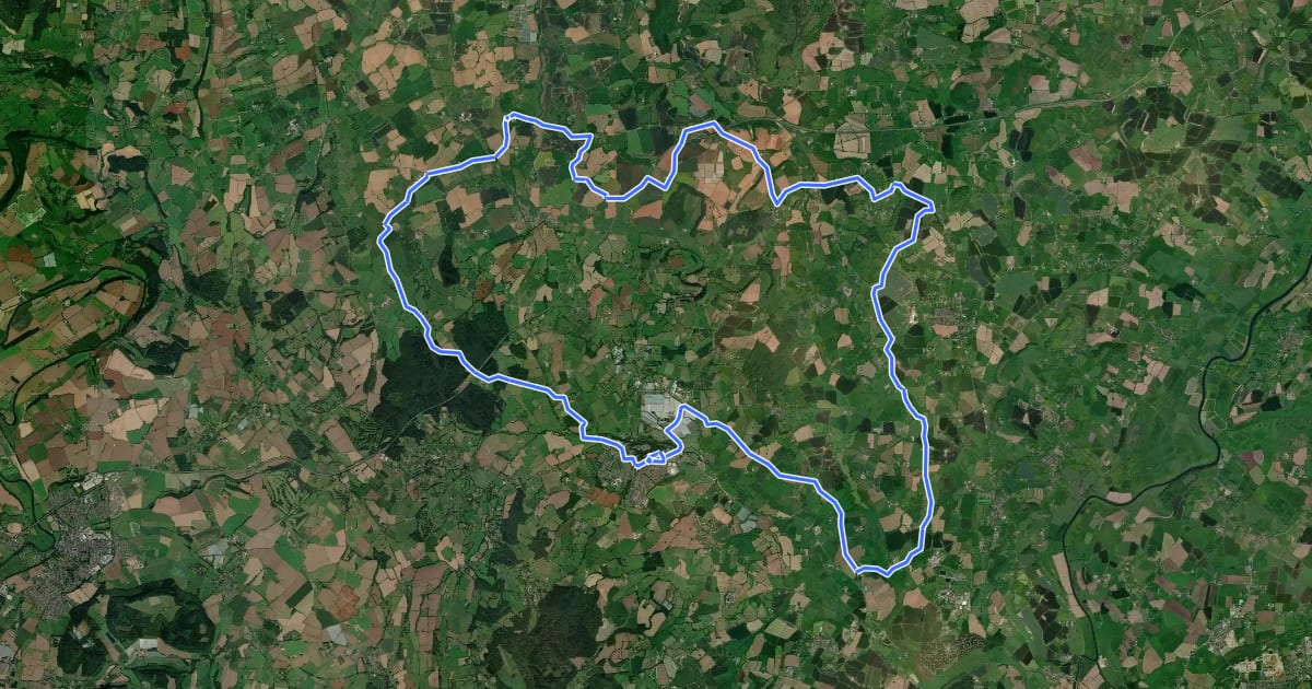 Маршрут Newent Cycling Loop на спутниковом снимке